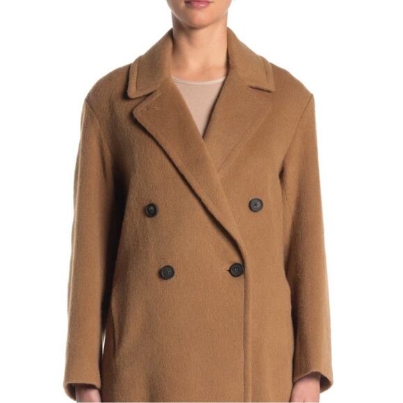 NWT $995 VINCE Double Breasted Notch Collar Wool Blend Soft Coat Size Large - Picture 4 of 11